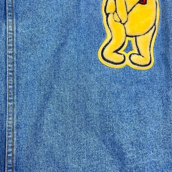 Vintage Winnie The Pooh Denim Jacket Men XL Blue Jean Biker Trucker Retro Disney - Picture 9 of 16